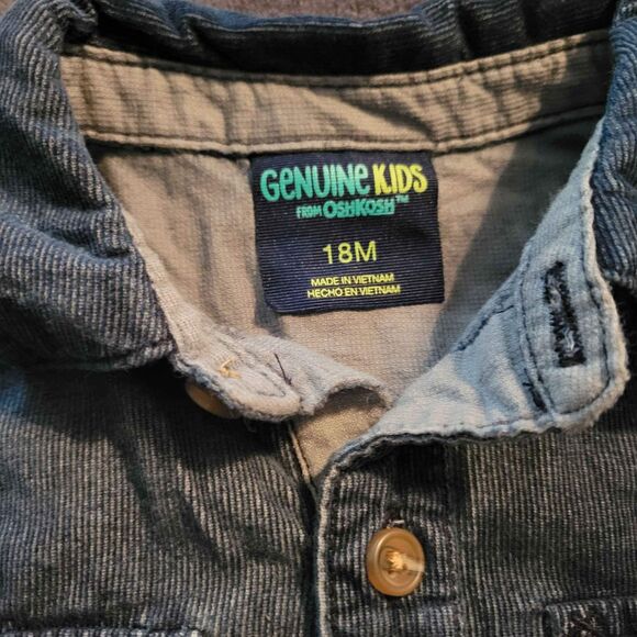 NWT Boys size 18 months OskKosh Navy Corduroy Long Sleeve with Elbow Patches - Picture 3 of 3